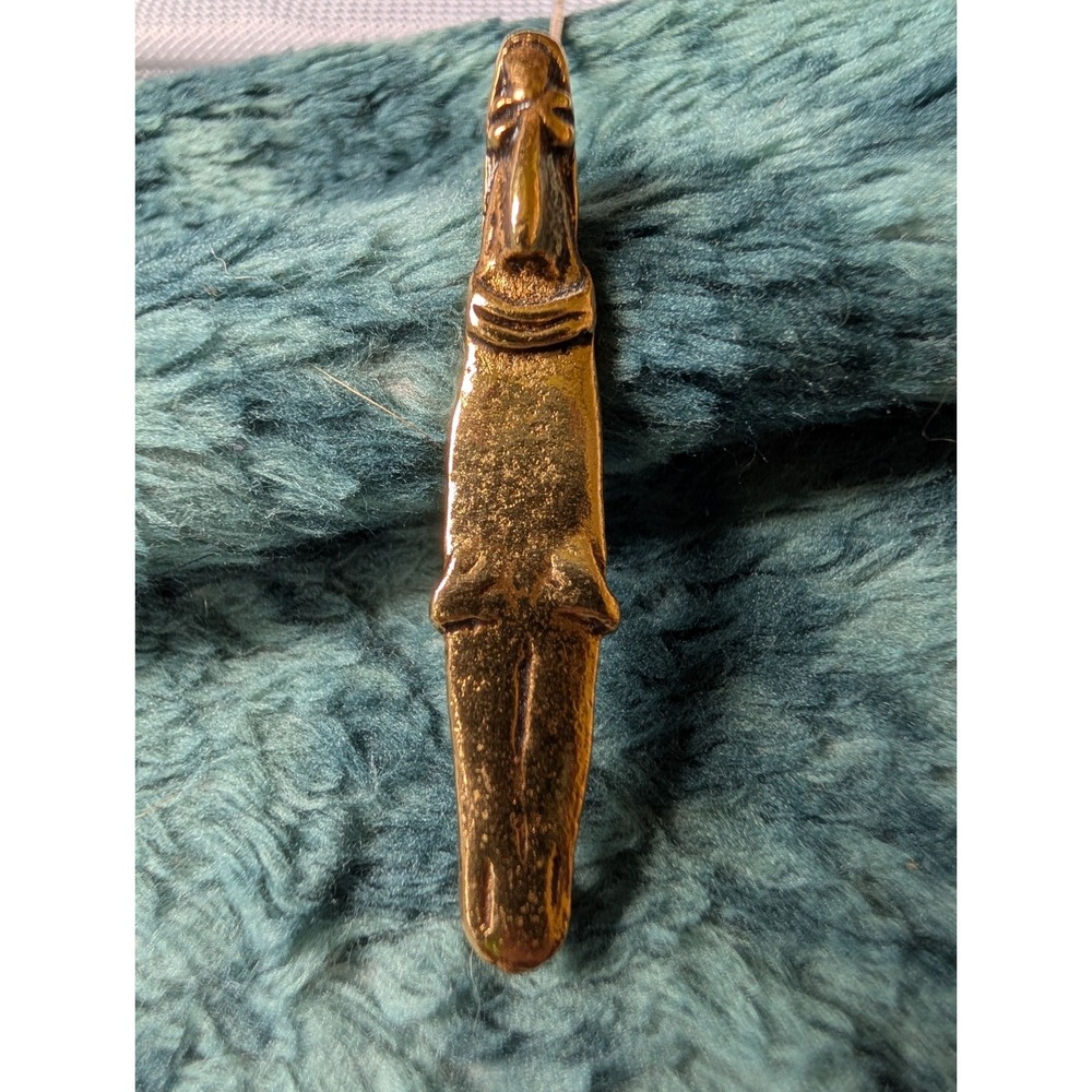 vintage ALVA MuseumReplica pin brooch gold tone Inca Mama-KunaSculpture